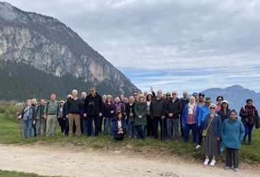 Members of the Thames Valley Tours group on an Italian holiday in the Dolomites.